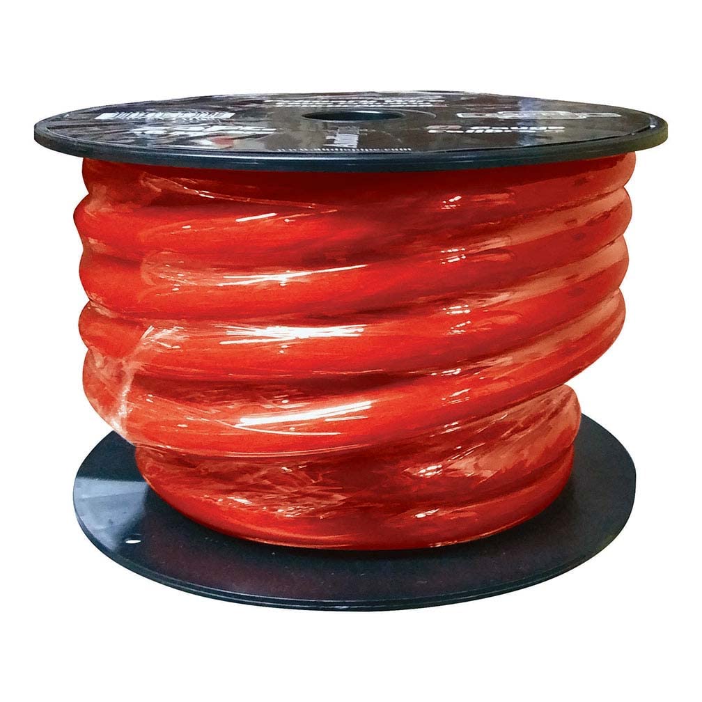Audiopipe TPW0CPR25R 0 Gauge 100% Copper Series Power Wire - 25 Foot Roll - Red PVC outer-jacket