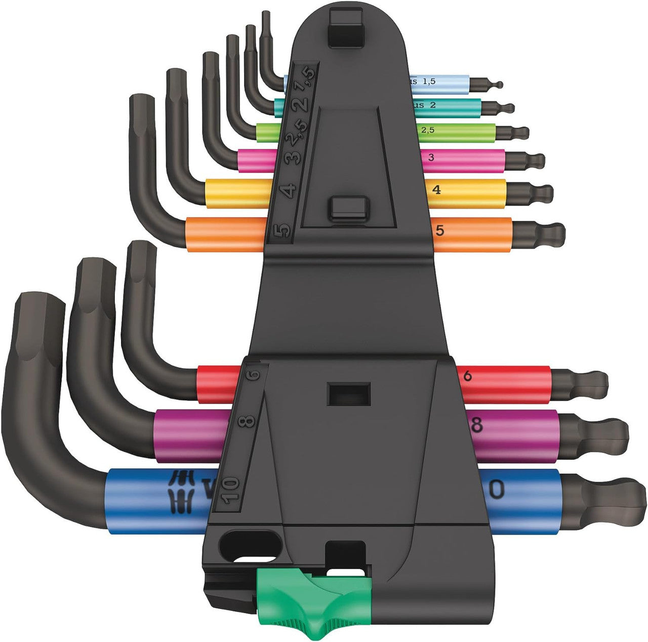 Wera 950/9 Hex-Plus Multicolour 2 L-Key Set, Metric, Blacklaser,9Pc (5133164001)