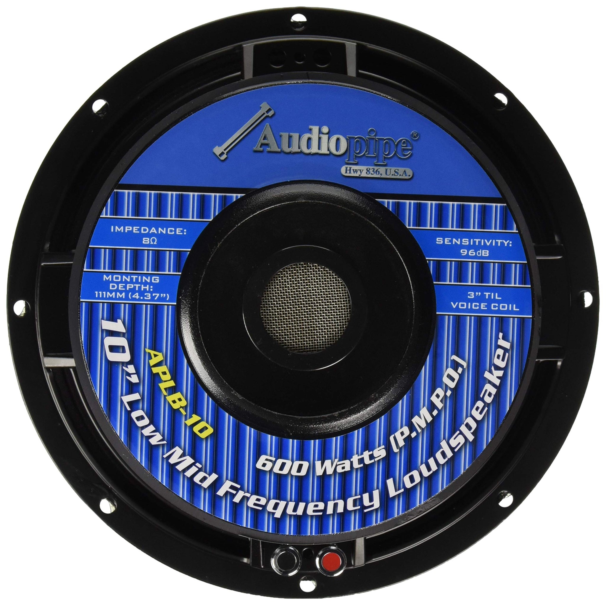 Audiopipe APLB10 10" Wooofer 600W Max 8 Ohm SVC