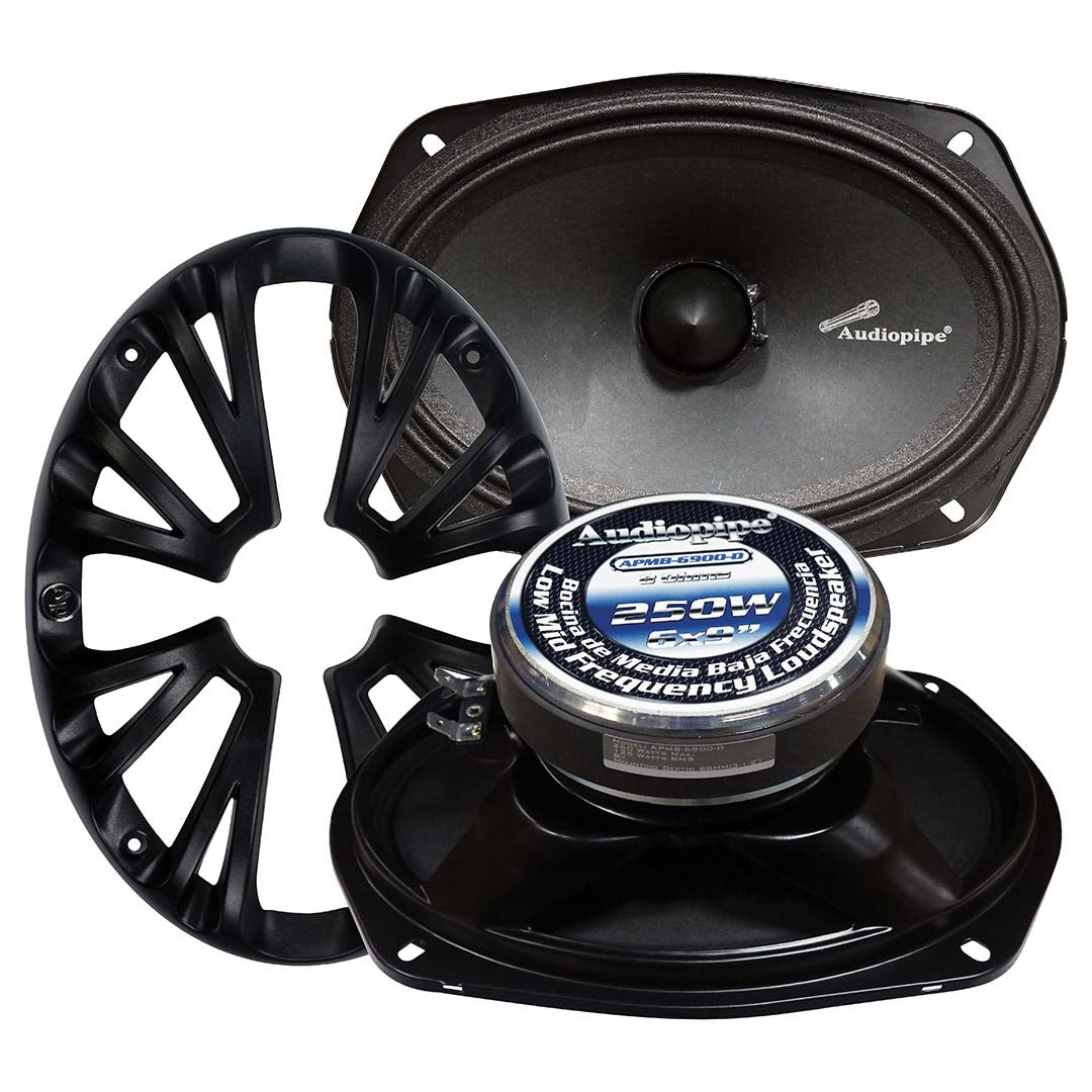 Audiopipe APMB6900D 6x9" Low Mid Frequency Speaker 125W RMS/250W Max 8 Ohm (Pair)