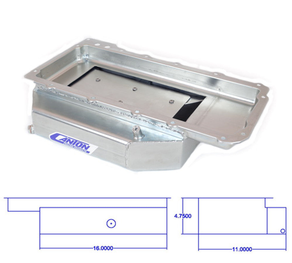 Canton Racing Products 11-280 GM LS1 Open Chassis Steel Circle Track Rear Sump Pan