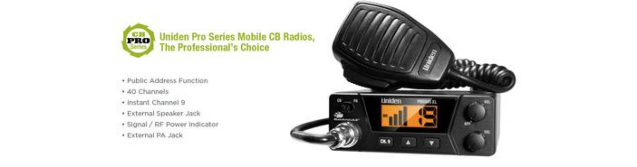 Uniden PRO505XL 40 Channel Compact Mobile CB Radio