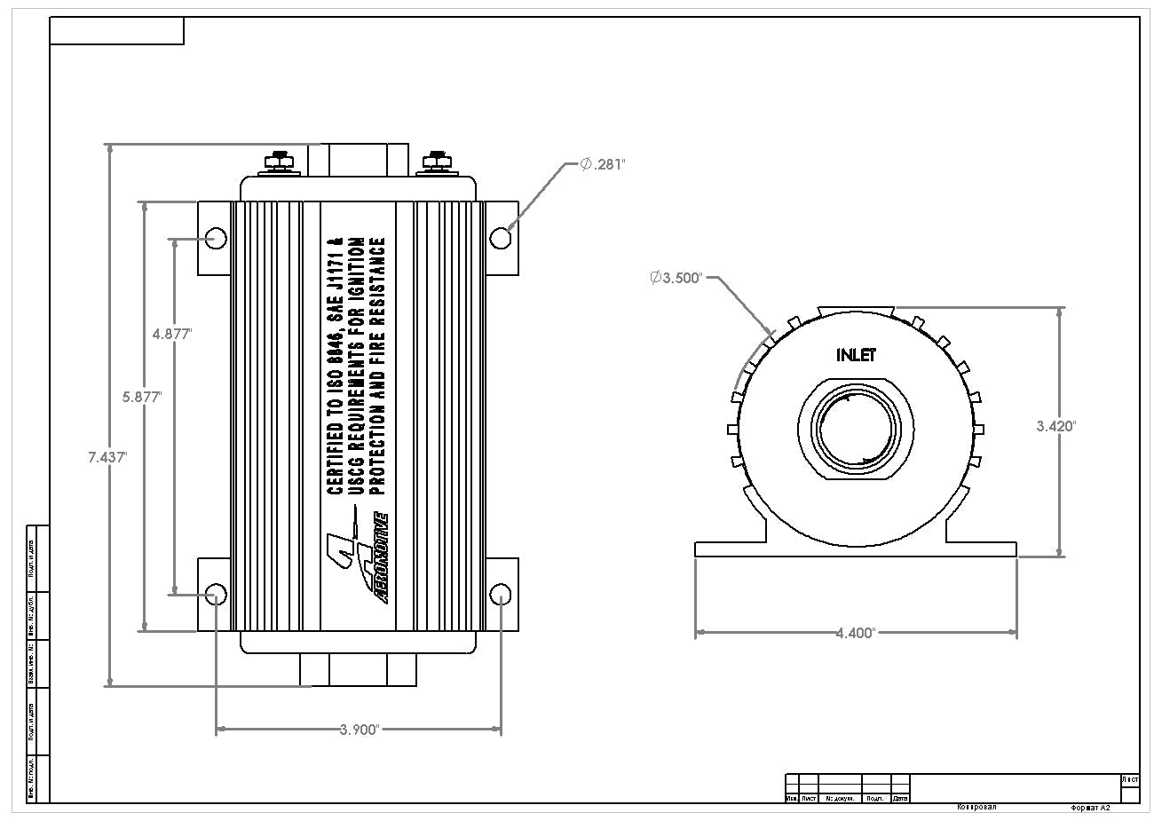 Aeromotive 11108 Marine A1000 Fuel Pump