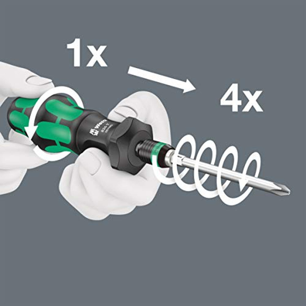 Wera 05057480001 826 T Kraftform Turbo bit-Holding Screwdriver Handle