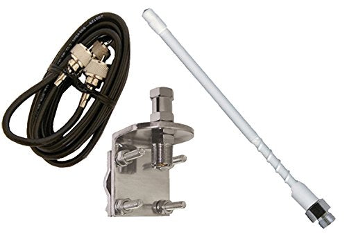 ProComm HSS995-4W - 4' White Fiberglass CB Antenna Kit with 3 Way Mirror Mount