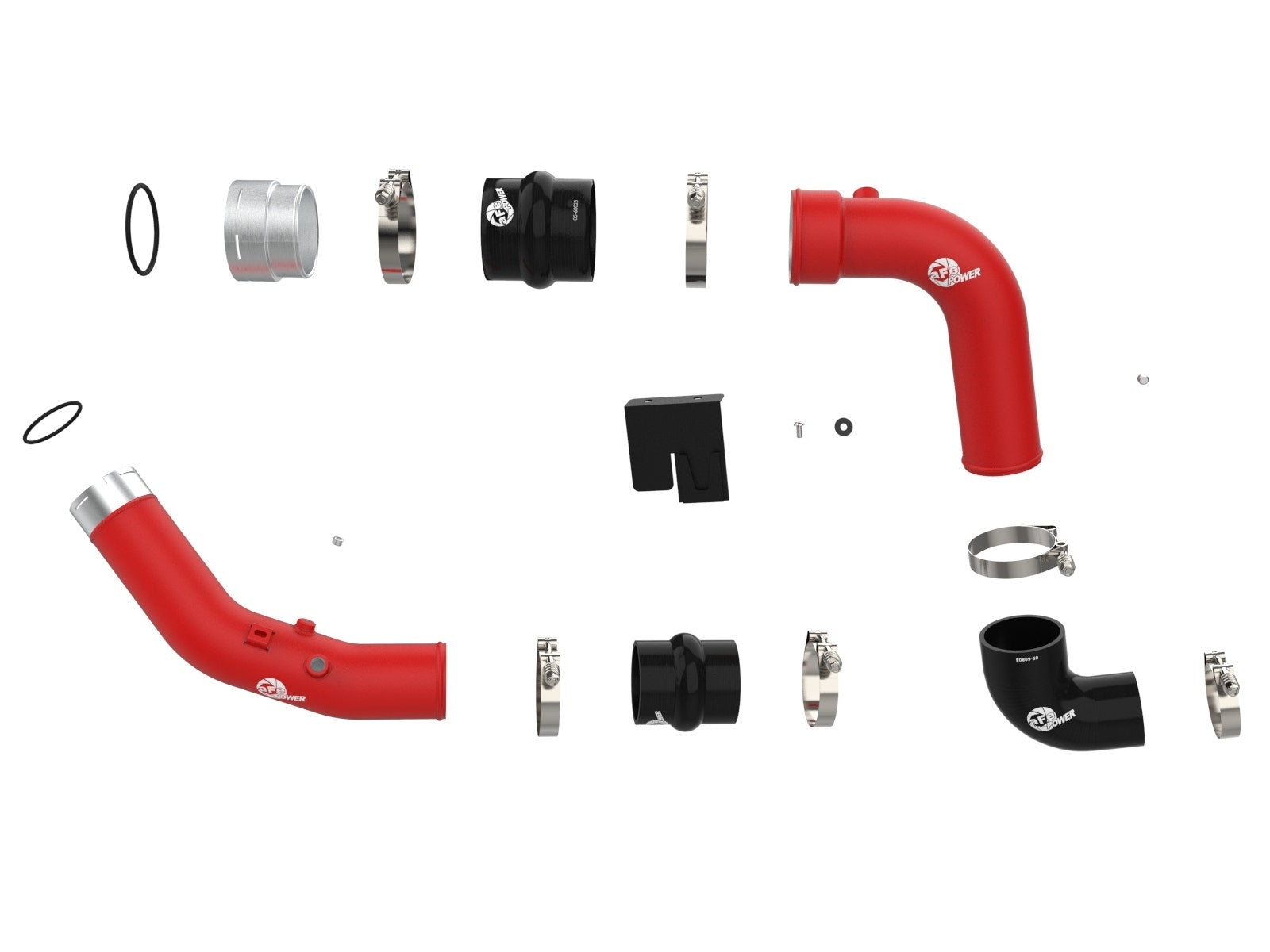 aFe Power 46-20684-R BladeRunner Aluminum Hot and Cold Charge Pipe Kit Red (Ford Diesel Trucks 23-24 V8-6.7L (td) High Output)