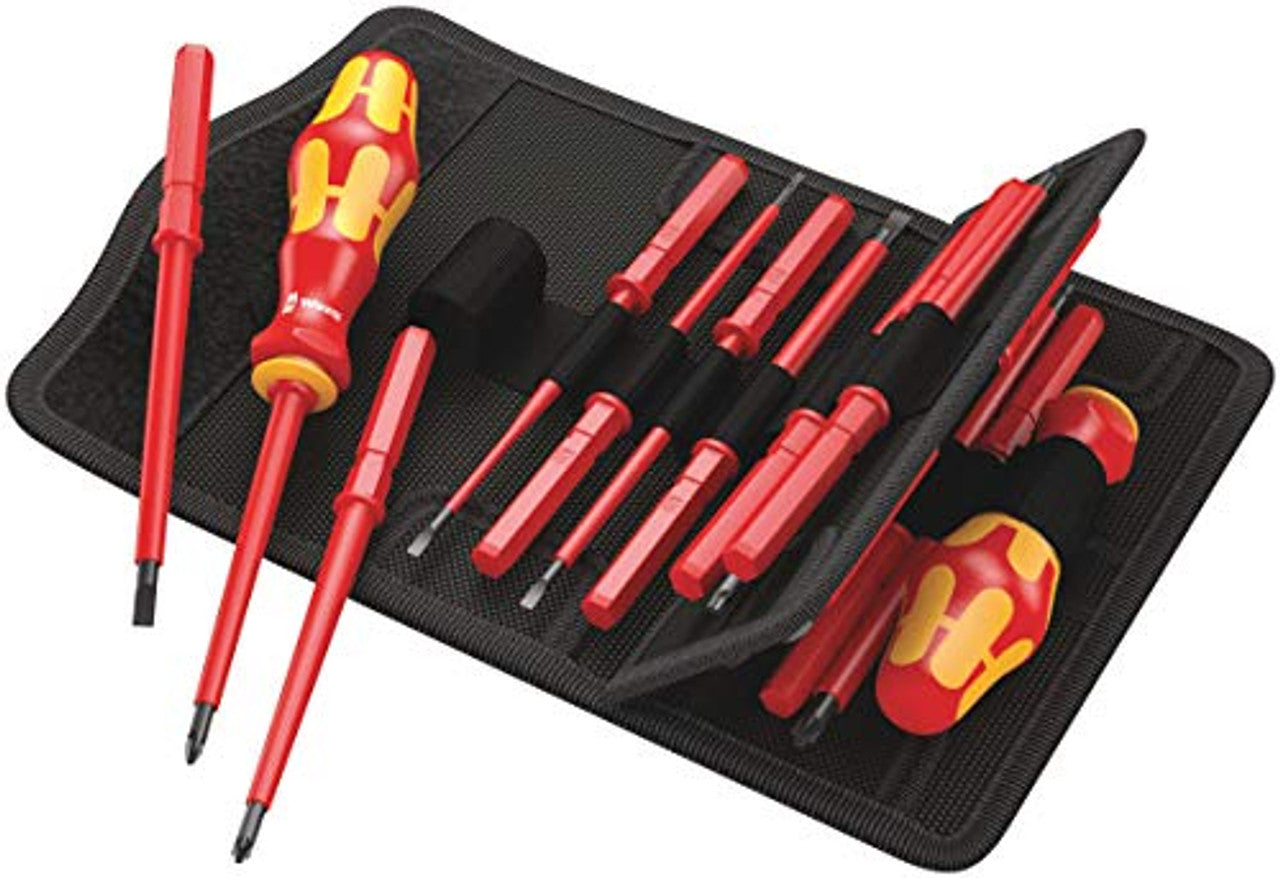 Wera 05059030001 Kraftform Kompakt VDE 17 Universal 1 Screwdriver Bit Set, 17 Pc