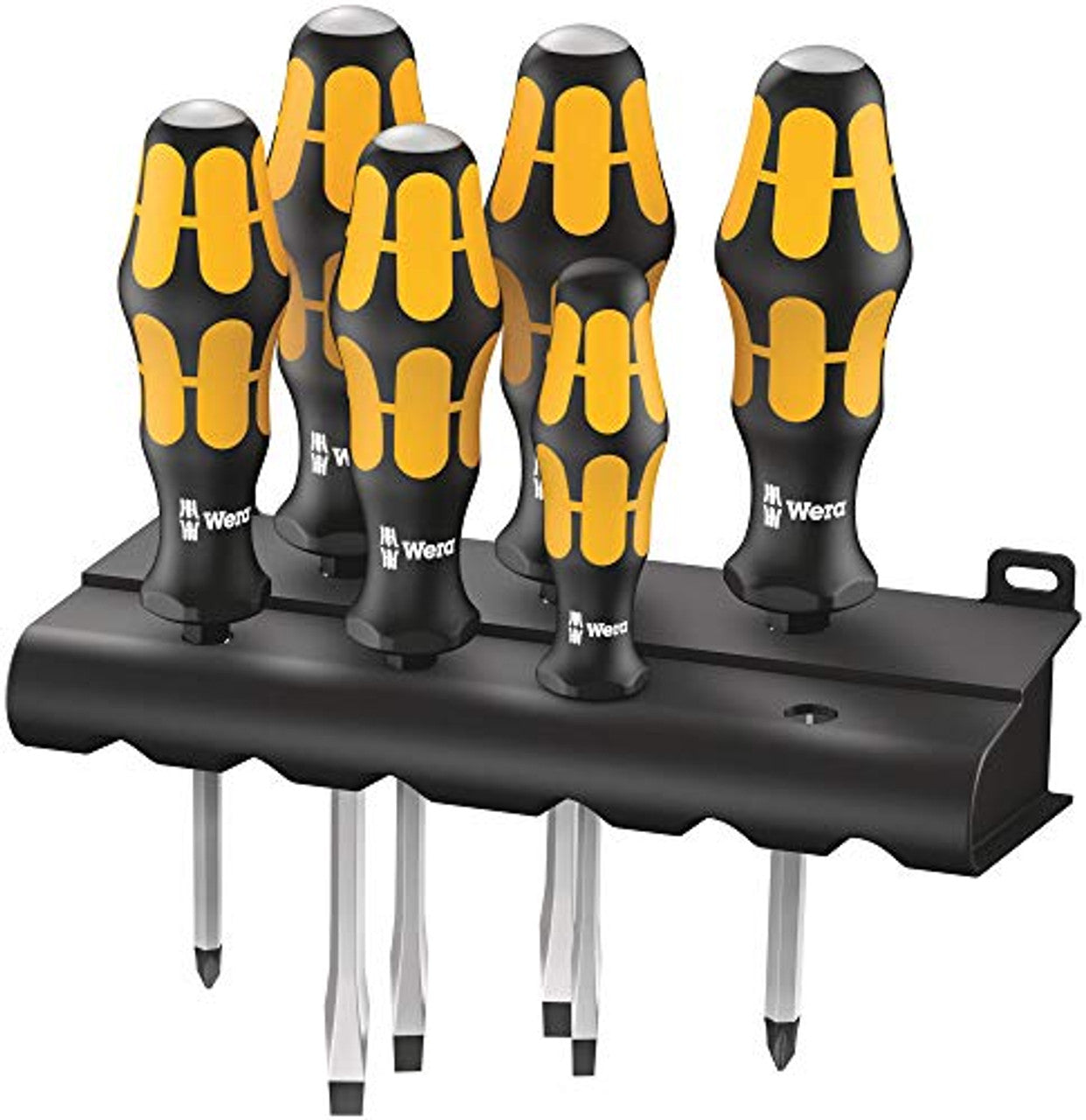 Wera 05018282001 932/6 Kraftform Plus Screwdriver Set and Rack, 6-Pieces