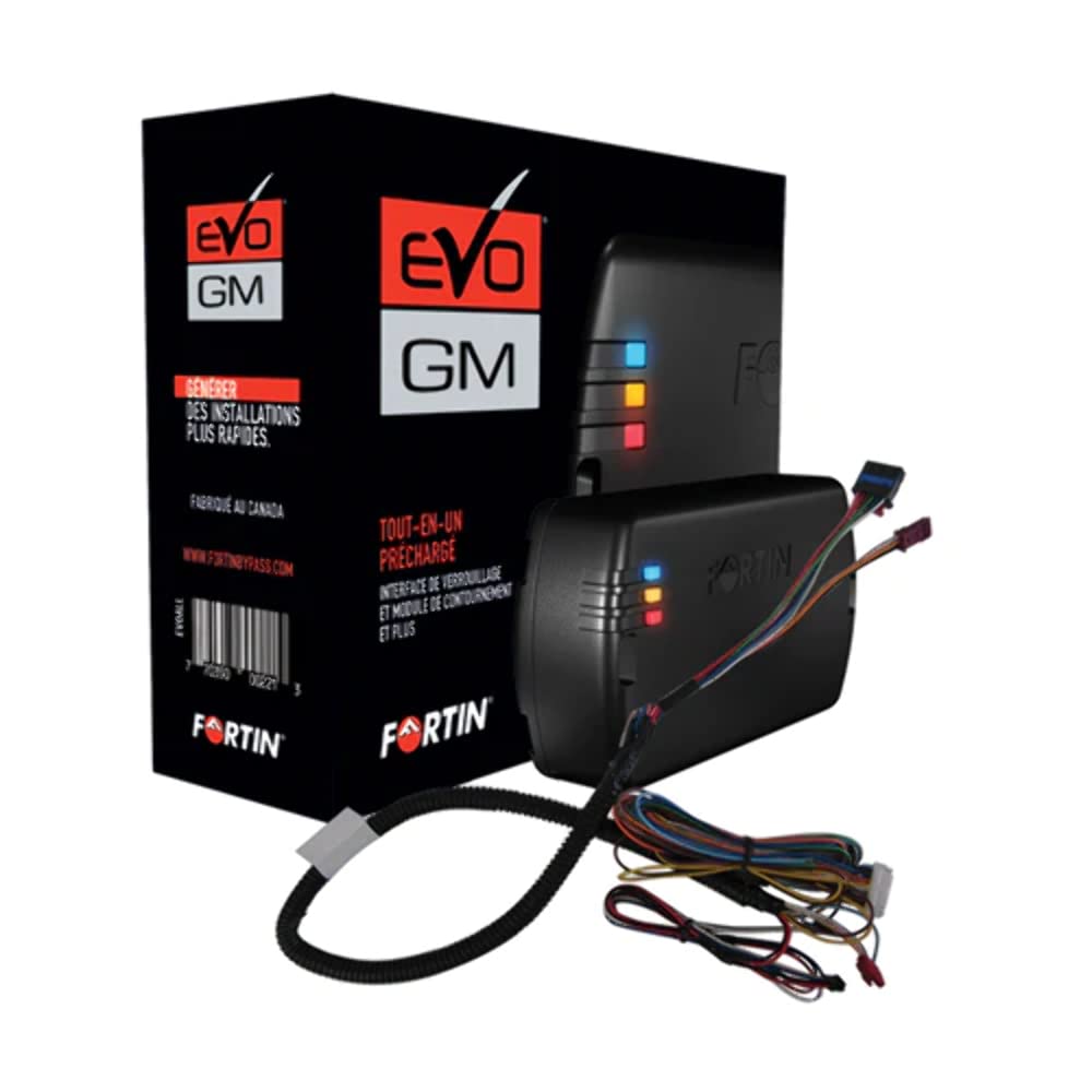 Fortin EVO-GMT1 Module & T-Harness combo for Cadillac, Chevrolet, Buick & GMC Flip Key vehicles.