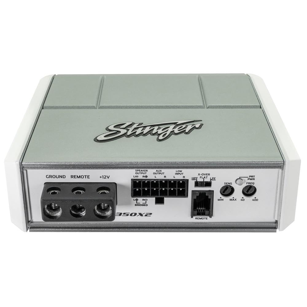 Stinger SPX350X2 4 ohm Stable 350 Watt 2-Channel Class-D Powersports Amplifier w/ Remote Level Control