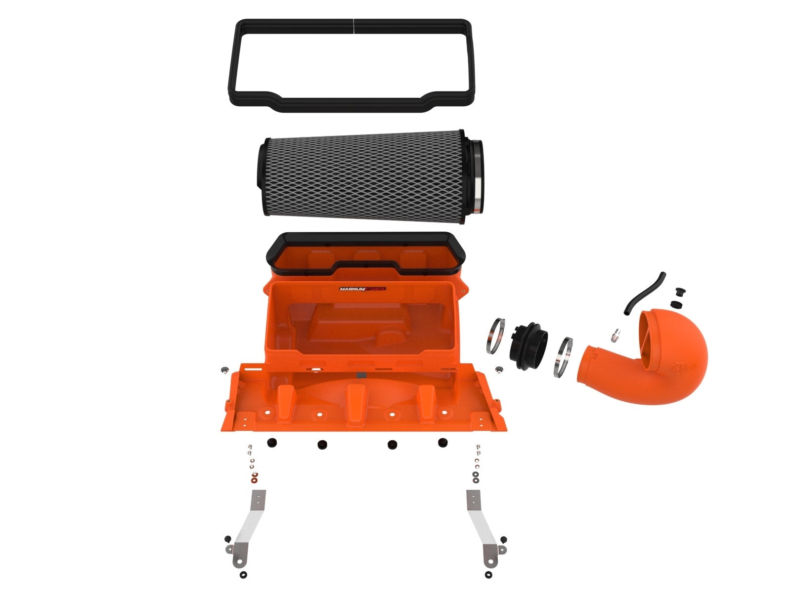 aFe Power 54-13072KN Magnum FORCE Stage-2 Orange Edition Cold Air Intake System w/ Black Pro 5R Filter (RAM 1500 TRX 21-24 V8-6.2L (sc))