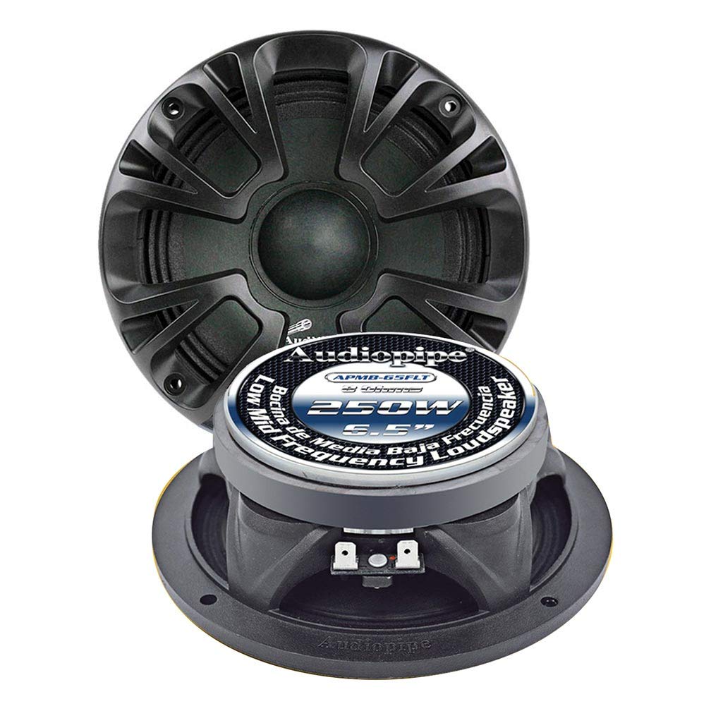 AudioPipe APMB-65FLT-CMP Car Audio 6.5 Inch Loudspeaker and 3.75 Inch Tweeter and Crossover Component Set with 1000W Max Power