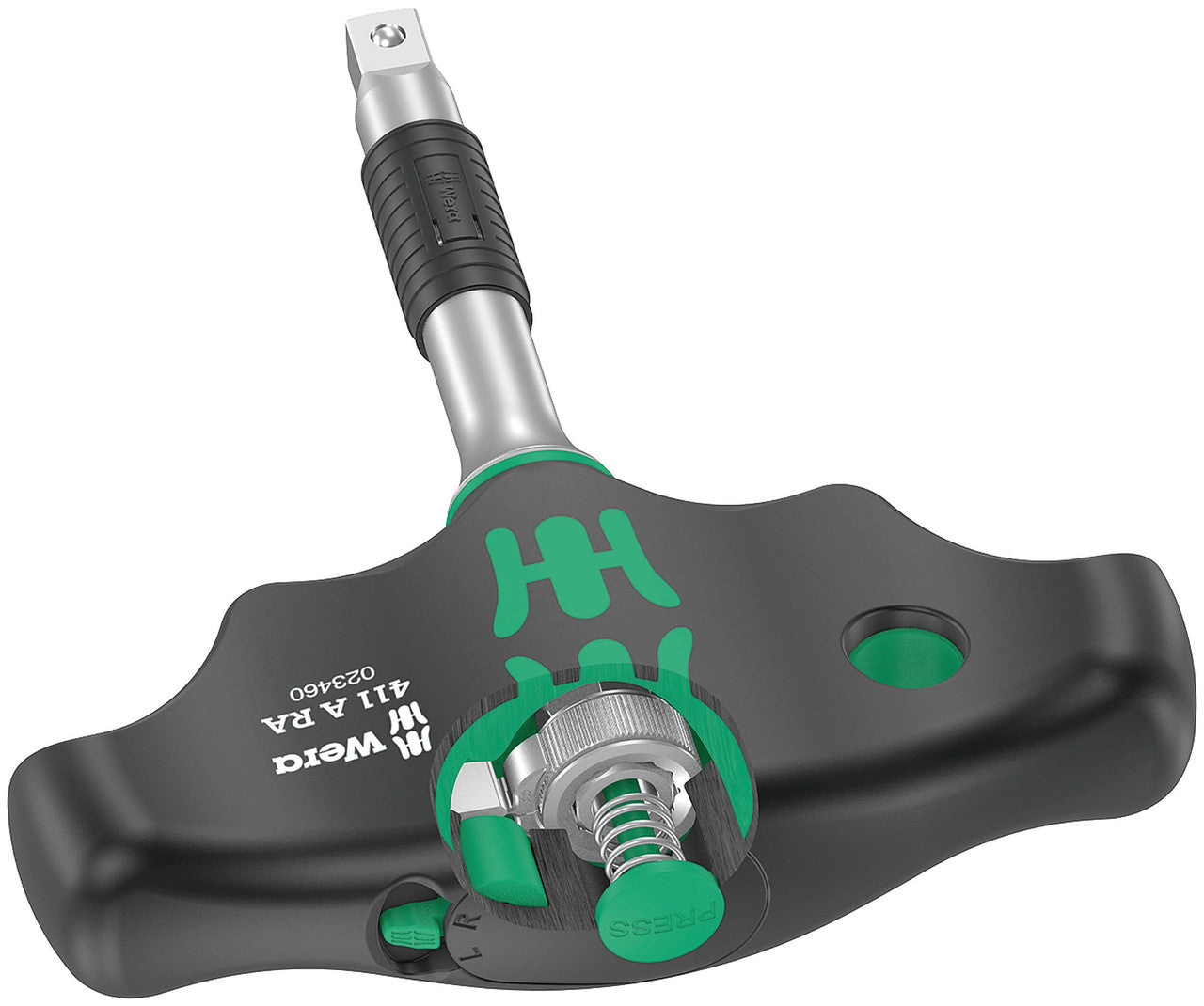 Wera 05023460001 411 A RA T-Handle Adapter Screwdriver with Ratchet, 1/4", 45 mm