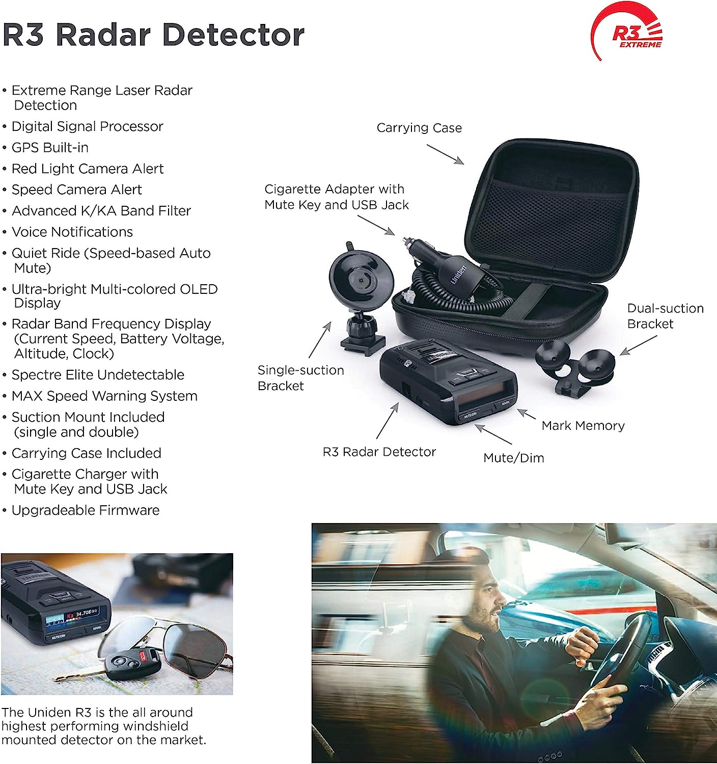 Uniden R3 Long-Range Laser/Radar Detector