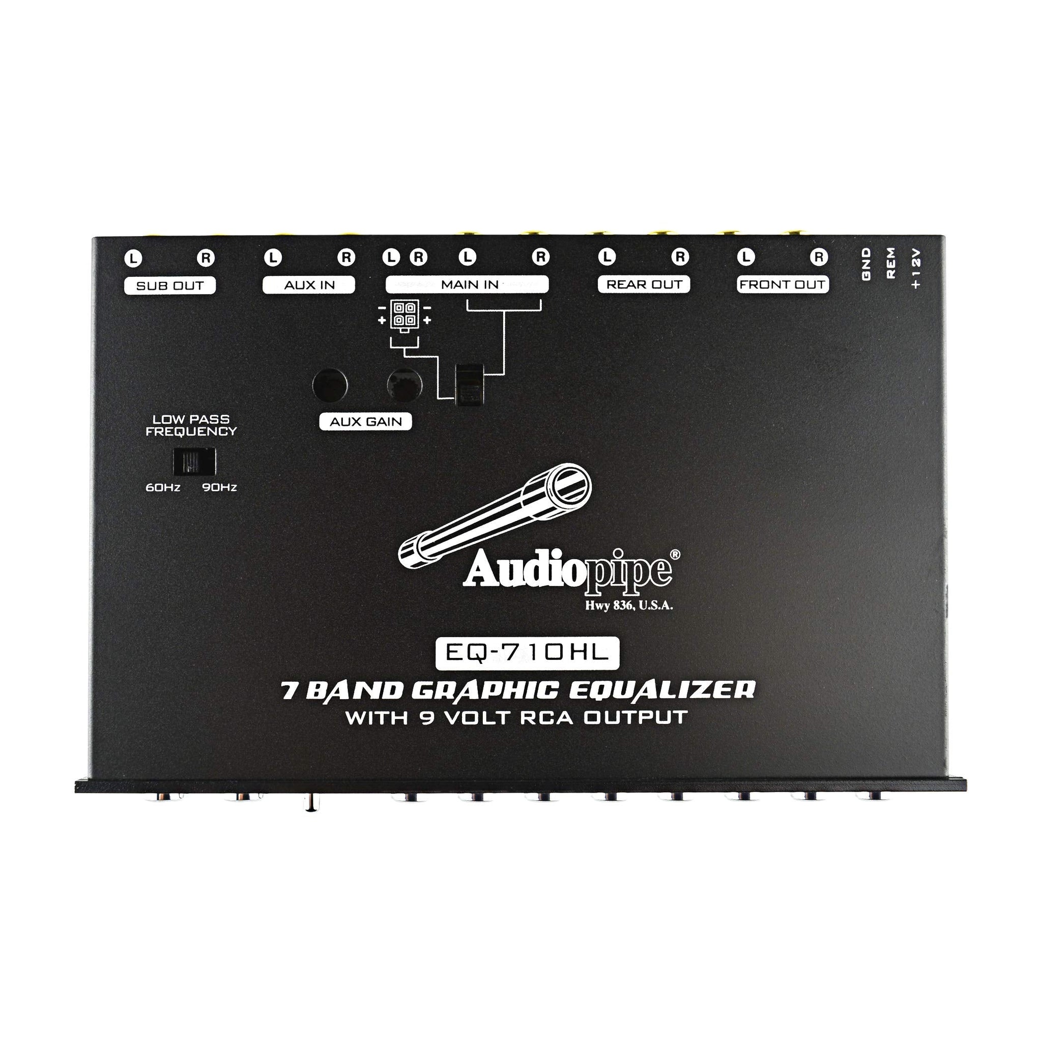 Audiopipe EQ710HL 7 Band Graphic Equalizer with HI/LO Converter  (9V Line Driver)