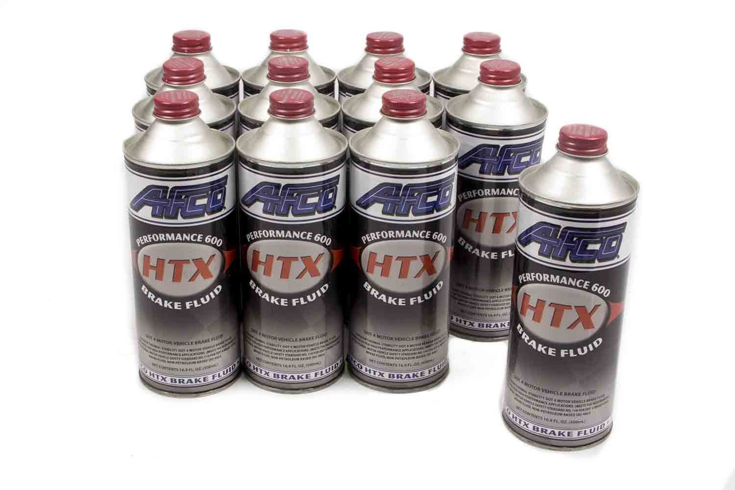 AFCO Racing 6691904 Brake Fluid Ultra HTX Case Of 12 - 16.9 Oz. Steel Cans