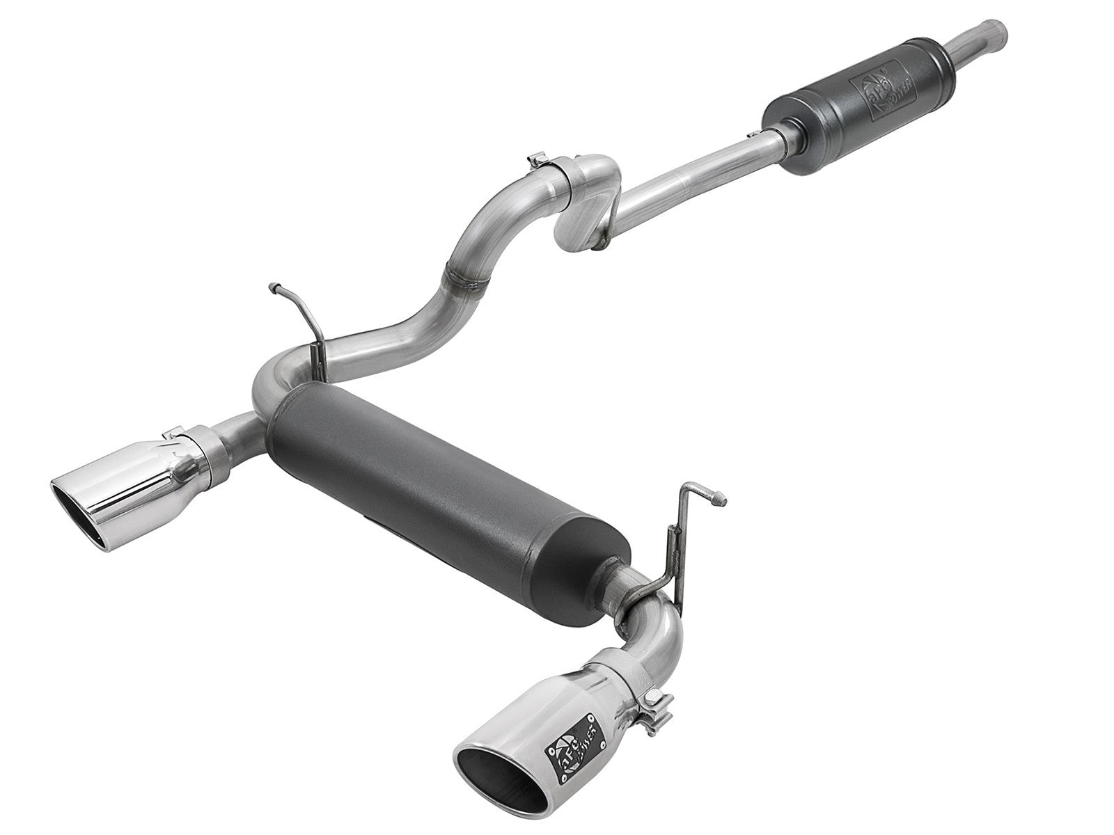 aFe Power 49-38066-P Rebel Series 2-1/2 IN 304 Stainless Steel Cat-Back Exhaust System (Jeep Wrangler (JL) 18-24 V6-3.6L)