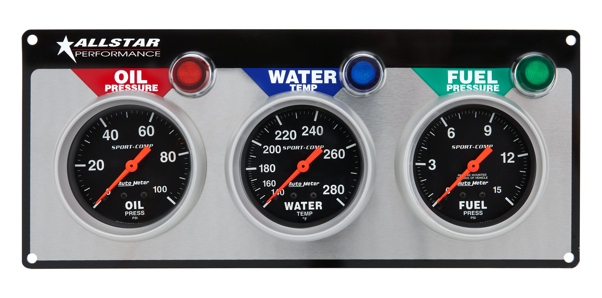 All Star Performance ALL80113 3 Gauge Panel A/M OP/WT/FP Sport-Comp ALL80113