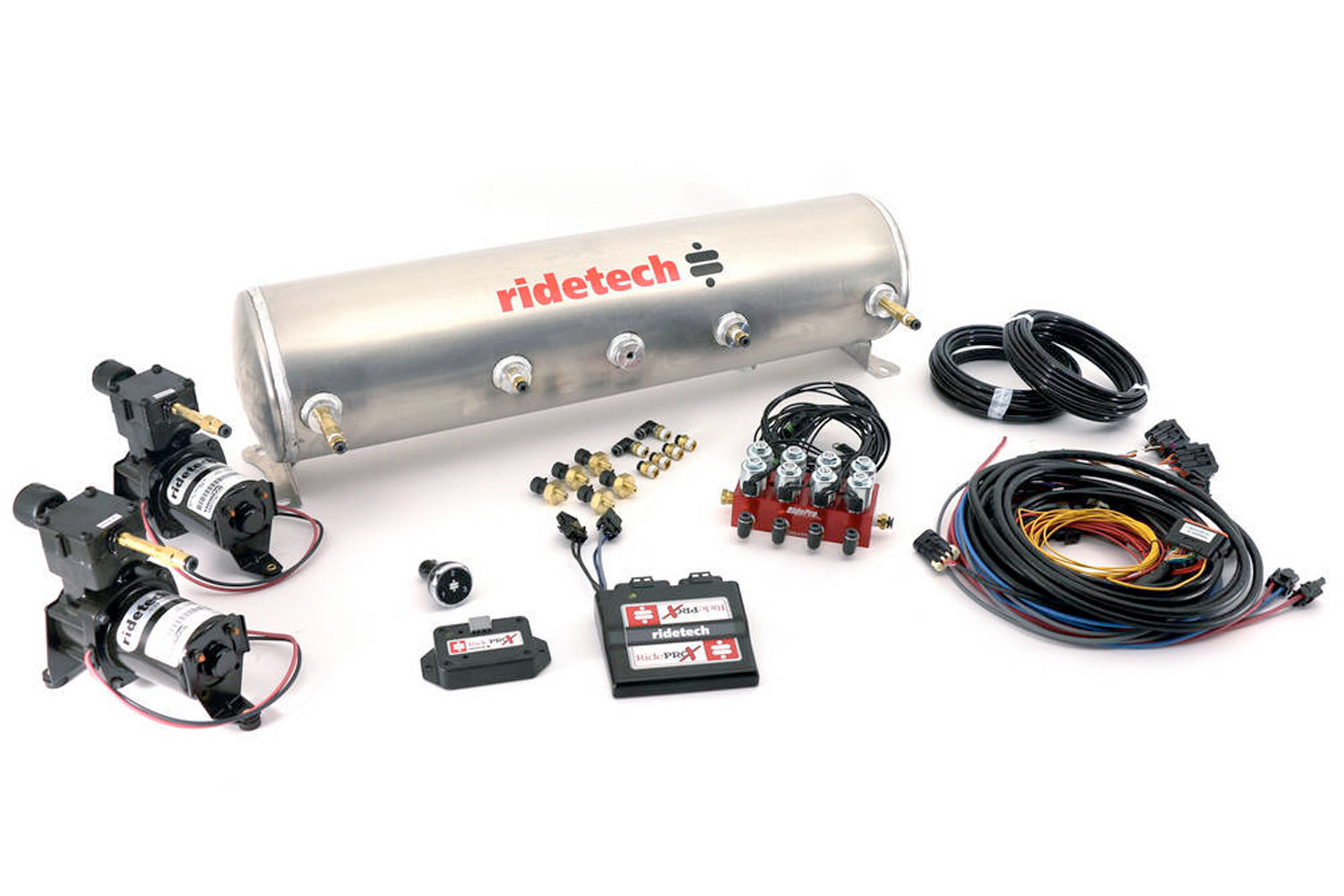 RideTech 30534100 RidePro E5 Air Ride Suspension Control System | 5 Gallon Dual Compressor-1/4″ Valves