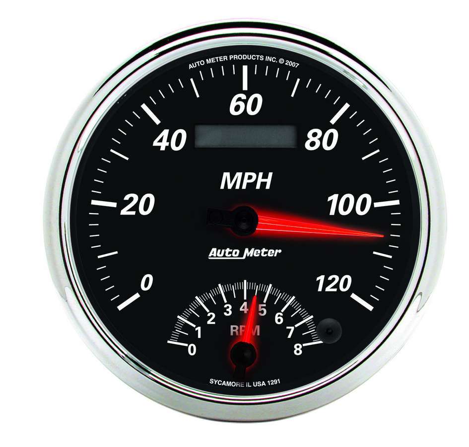 Autometer 1291 5" TACHOMETER/SPEEDOMETER COMBO, 8K RPM/120 MPH, ELECTRIC, DESIGNER BLACK II