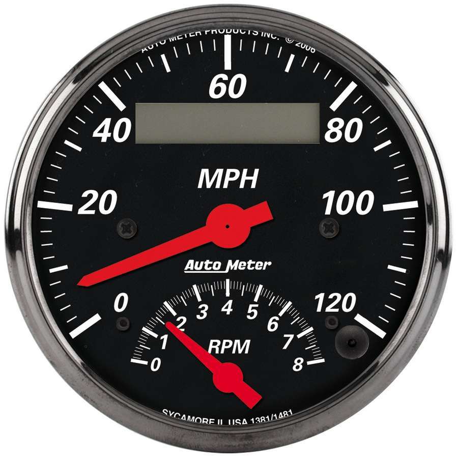 Autometer 1481 3-3/8" TACHOMETER/SPEEDOMETER COMBO, 8K RPM/120 MPH, ELECTRIC, DESIGNER BLACK