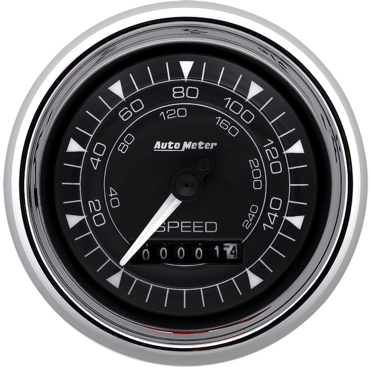 Autometer 9788 3-3/8" SPEEDOMETER 160MPH ELEC. PROGRAMMABLE CHRONO CHROME