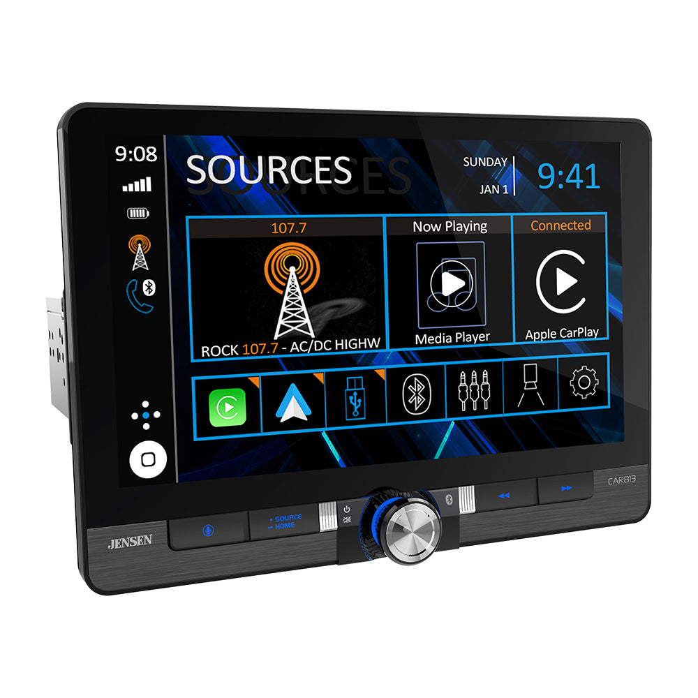 Jensen CAR813 8” Receiver with Wireless Android Auto & Apple CarPlay – CAR813