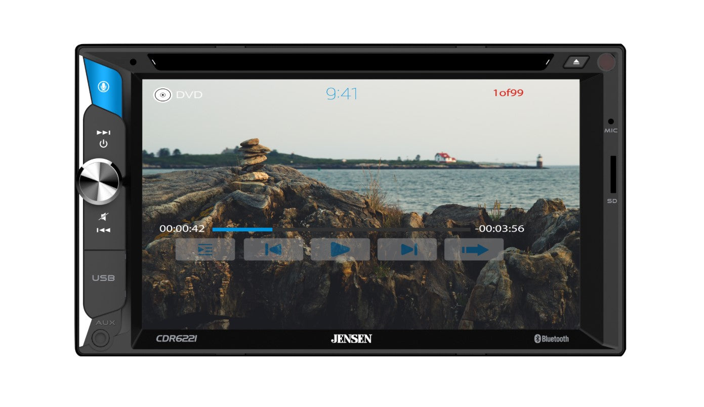 Jensen CDR6221 6.2″ CD/DVD Multimedia Receiver with Bluetooth
