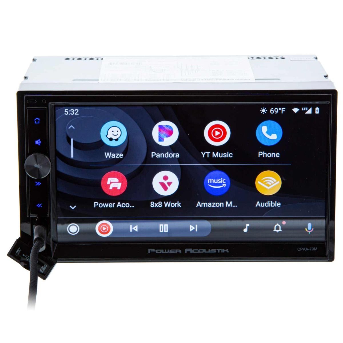 Power Acoustik CPAA-70M 7" Double DIN Digital Media Receiver with Apple Carplay and Android Auto