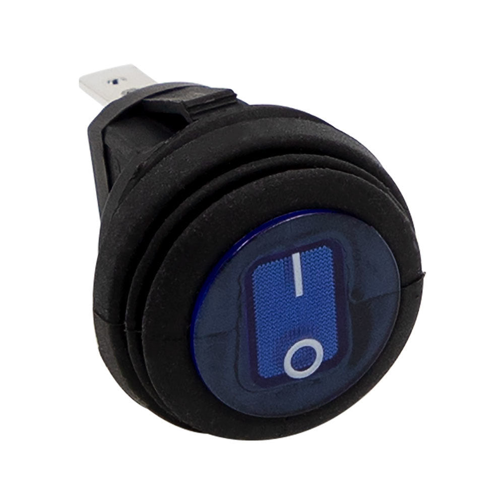 Heise HE-BRS Blue Round Rocker Switch - 5-Pack