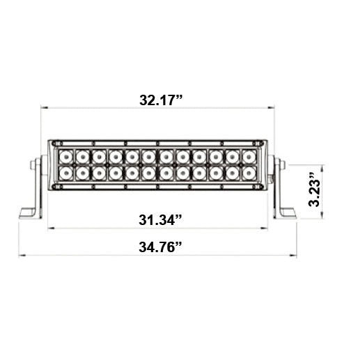 Heise HE-DR30 Dual Row Light Bar - 30 Inches