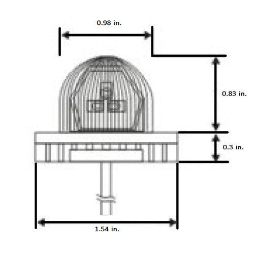 Heise HE-MUHSR-W Hidden Strobe White Marker Lights - 1 Inch, 9 LED