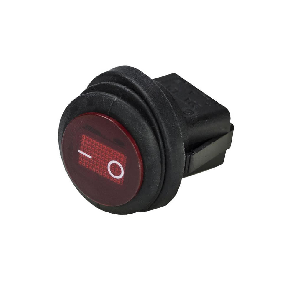 Heise HE-RRS Red Round Rocker Switch - 5-Pack