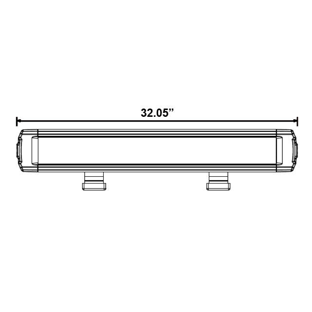 Heise HE-SS32 Single Row Super Slimline Lightbar - 32 Inch, 24 LED