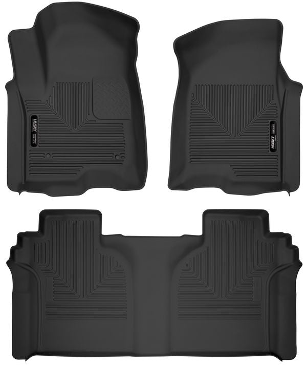 Husky Liners 54208 X-act Contour® Floor Mats For Chevrolet Silverado 1500, GMC Sierra 1500 & More (Front & 2nd Seat Floor Liners)