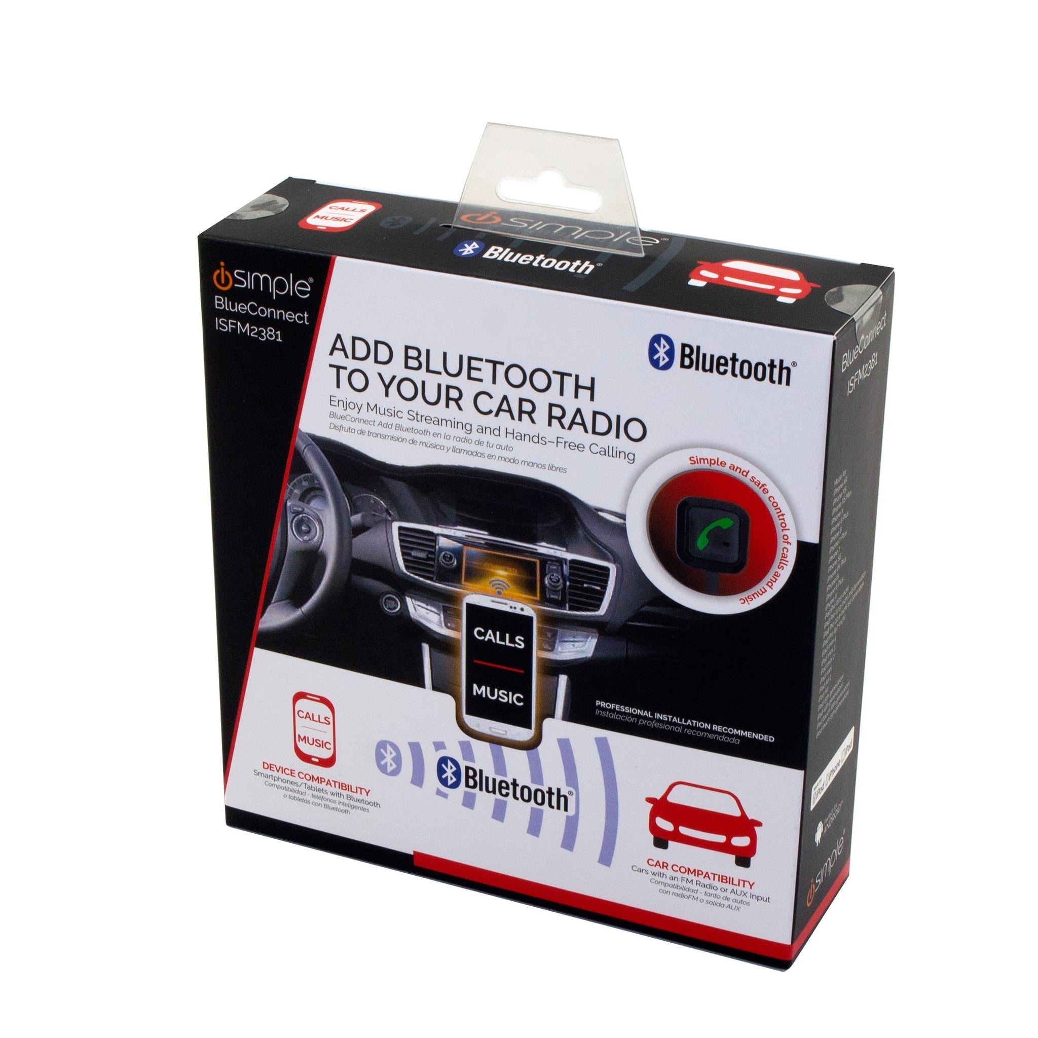 iSimple ISFM2381 BlueConnect, Install Kit for Hands-Free Calling and Music Streaming Through Your Car Radio