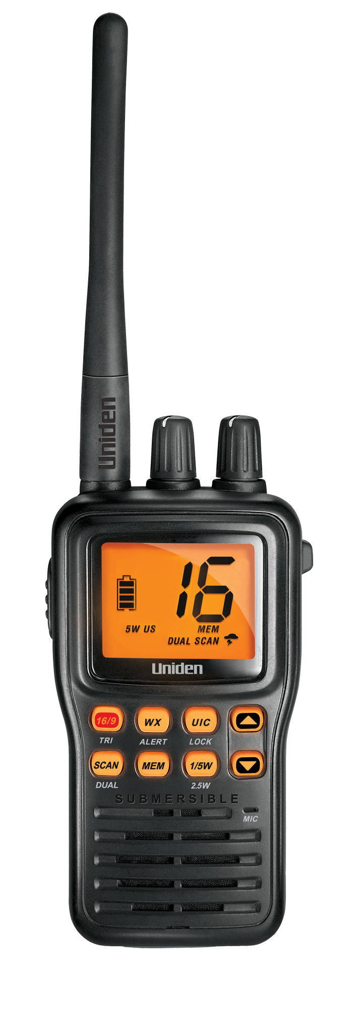 Uniden MHS75 Submersible Handheld Two-Way VHF Marine Radio