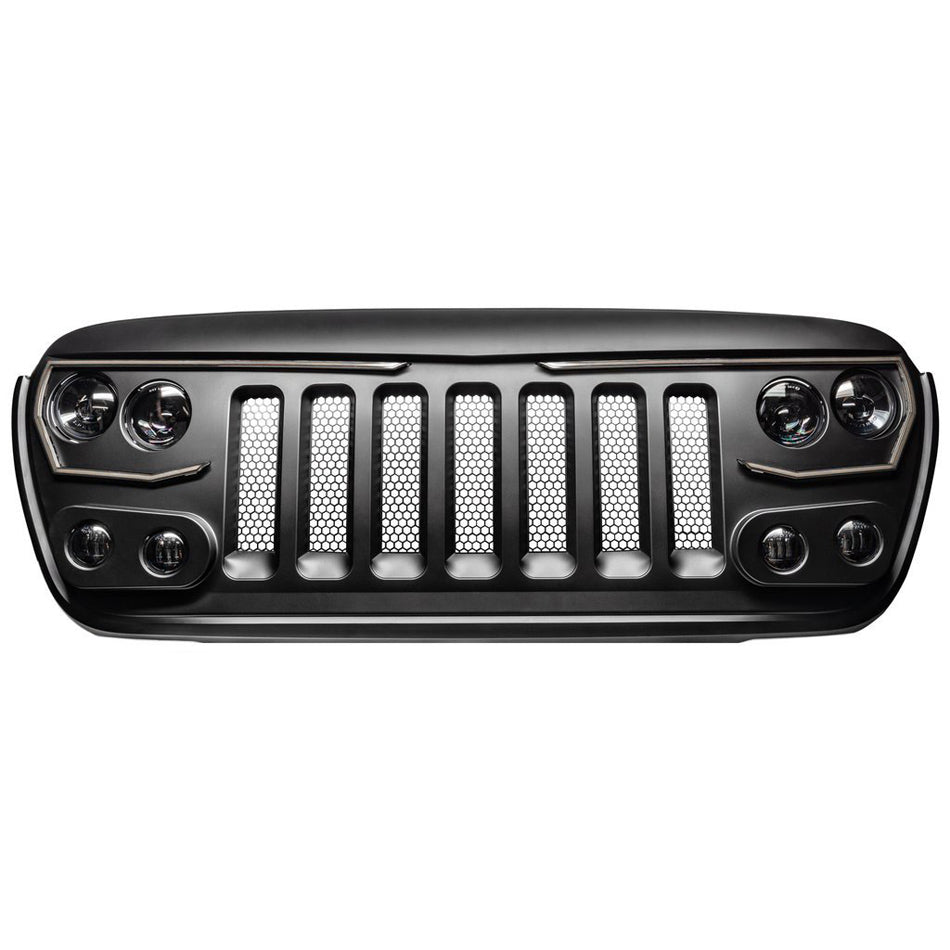 Oracle Lighting 5837-PRO Vector Series Grilles 5837-PRO Grille, Vector Series, Complete, Main Grille, ABS Plastic/Polycarbonate, Vertical Bar, Black, Jeep, Each