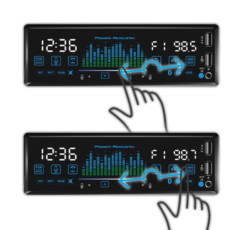 Power Acoustik  PL-60BM 1-DIN Digital Media Receiver with Motion Sensor Built-in for Hand Gesture Controls