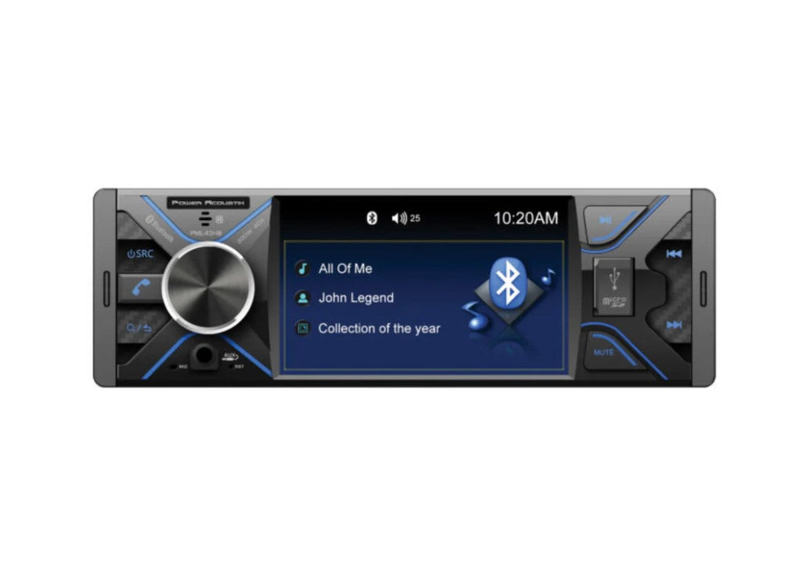 Power Acoustik PML-43HB Bluetooth Digital 1080P Multimedia Receiver w/ 4.3" LCD