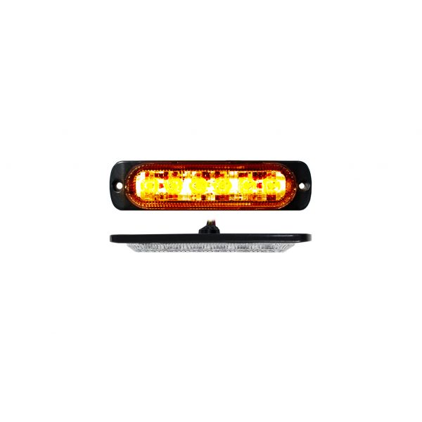 Racesport RS70016A 6-LED Ultra Slim Flush Mount 19-Flash Pattern Marker Strobe Light (Amber)