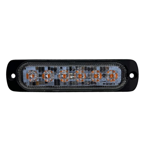 Racesport RS70016A 6-LED Ultra Slim Flush Mount 19-Flash Pattern Marker Strobe Light (Amber)