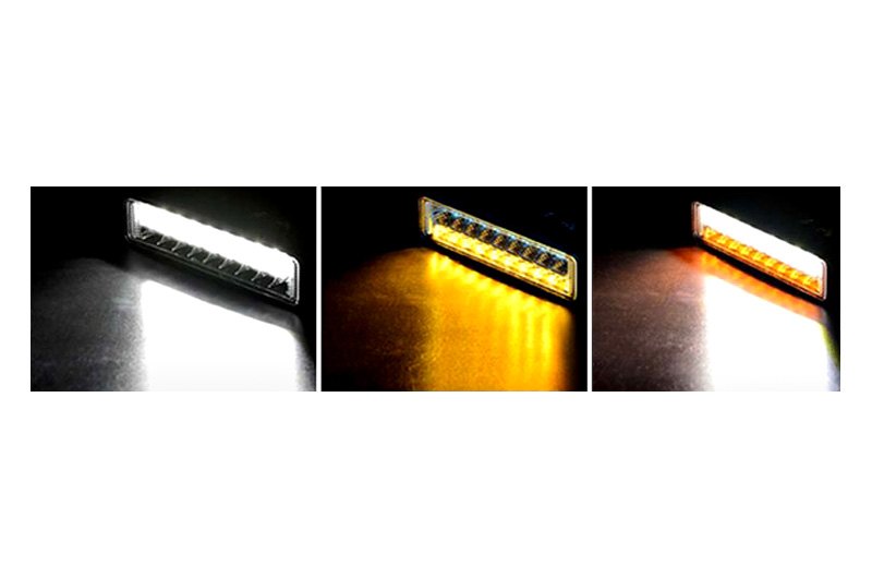 Race Sport® RSDCWAWLFM - Dual Function Street Series Flush Mount 6" 20W Rectangular Spot Beam White/Amber LED Light