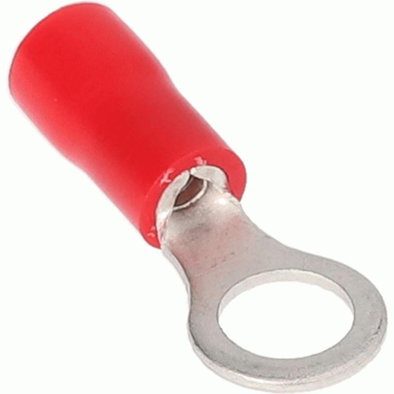 Metra RVRT6 Red Vinyl Ring Terminal 22-18 Gauge #6 - Package of 100