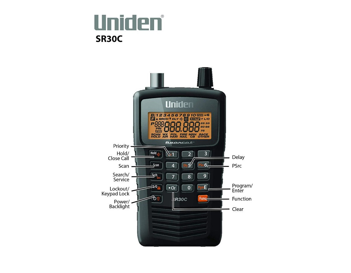 Uniden SR30C 500-Channel Compact Handheld Scanner