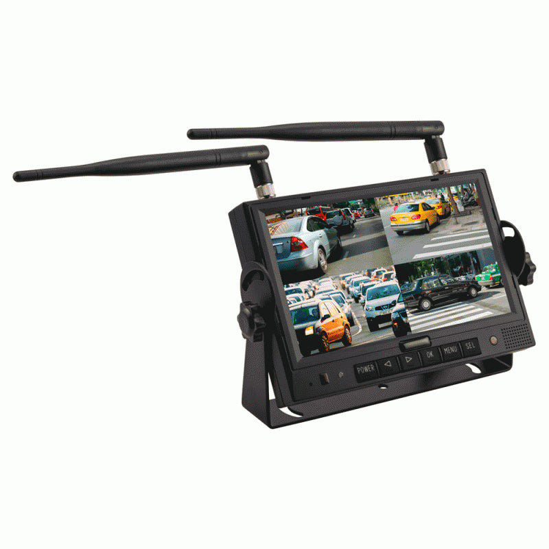 iBeam  TE-4WCM 7" Commercial Wireless Monitor with Quad Output + DVR