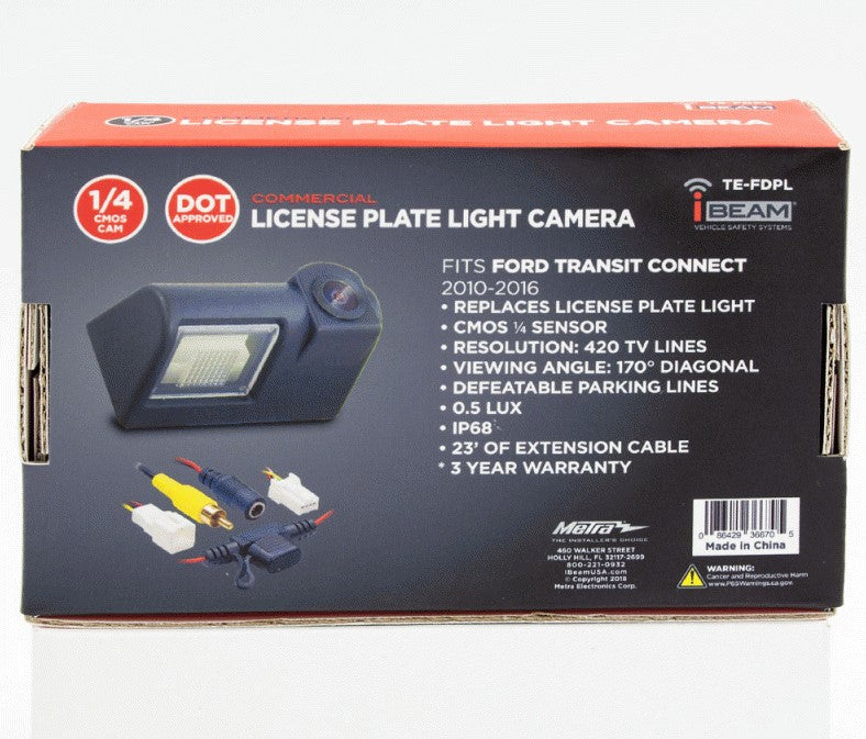 iBeam TE-FDPL License Plate Light Camera for select Ford Transit Connect 10-16