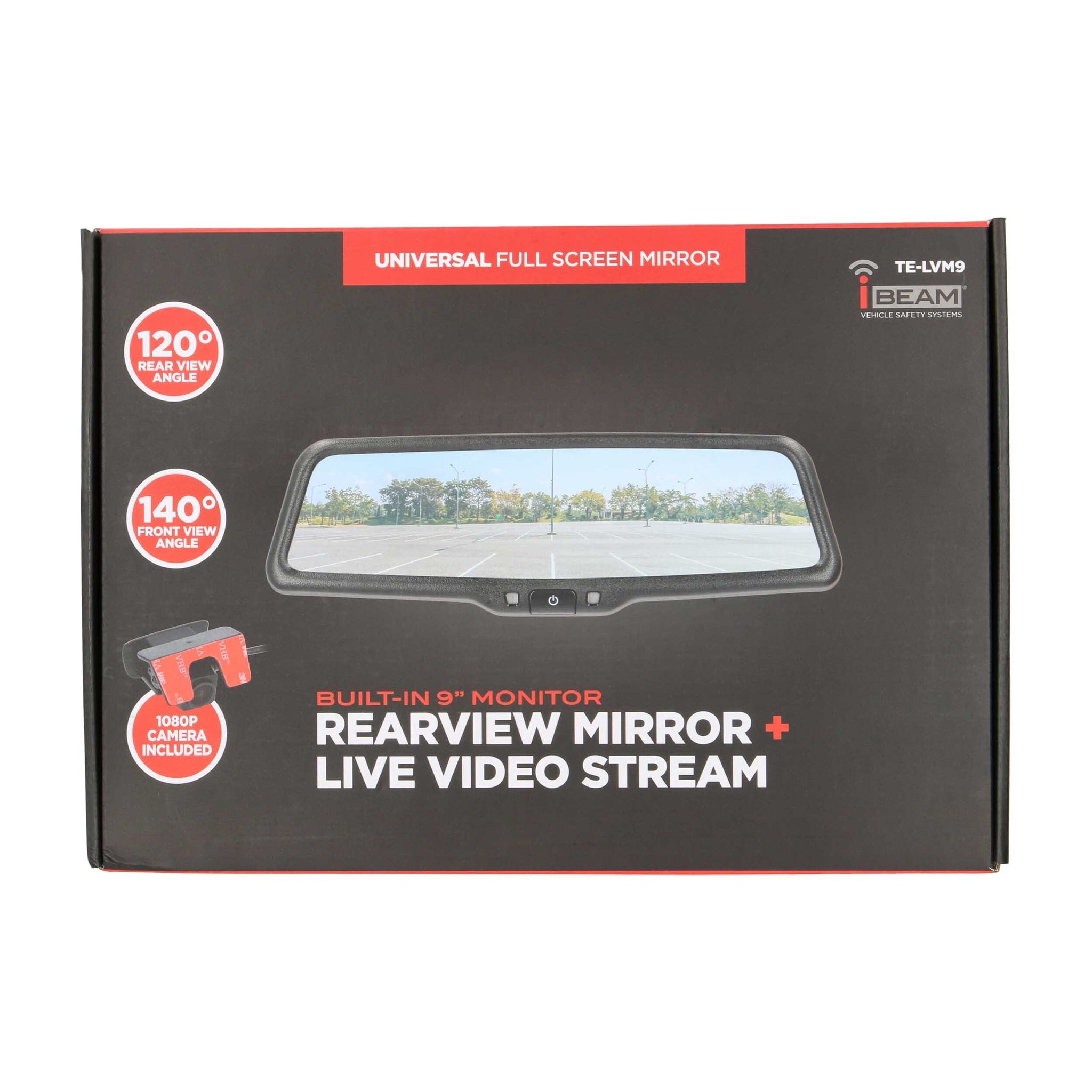 iBeam TE-LVM9 9" Live View Streaming Rearview Mirror