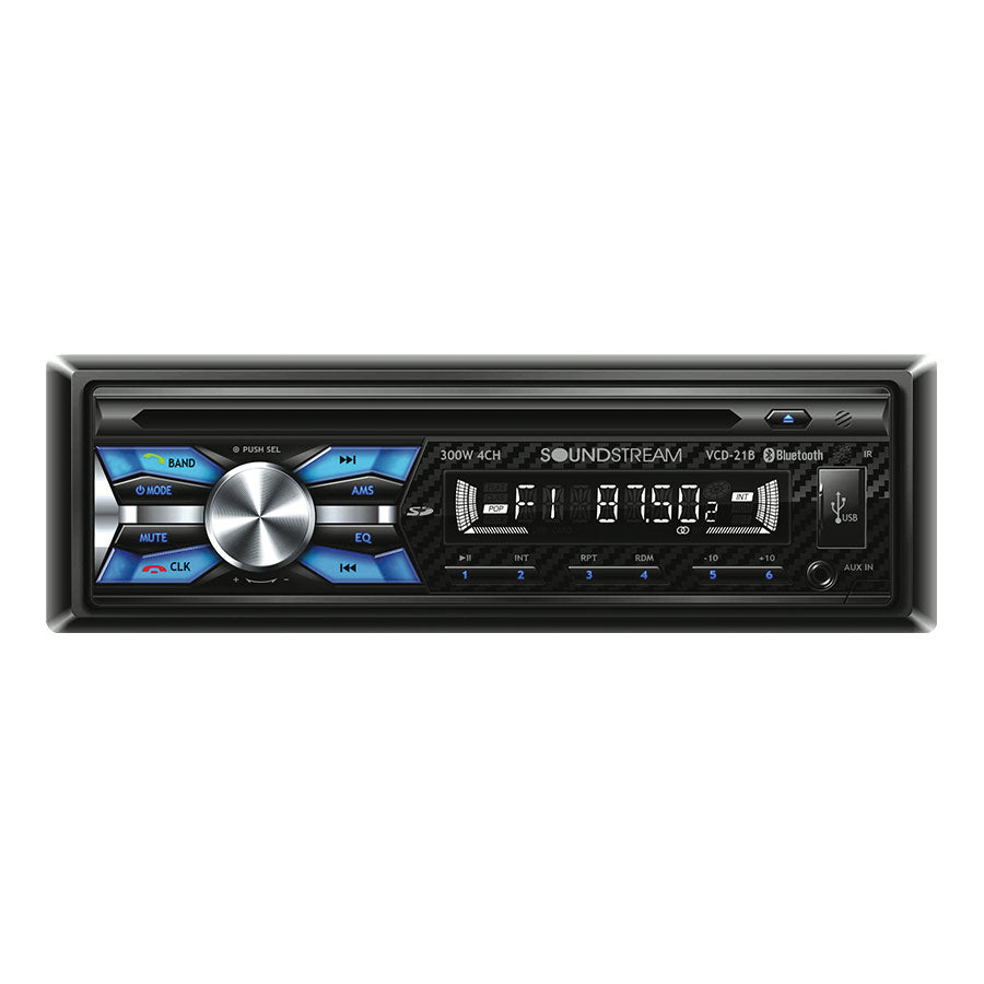 Soundstream VCD-21B Single Din DVD/CD Multimedia Receiver w/ Bluetooth Streaming