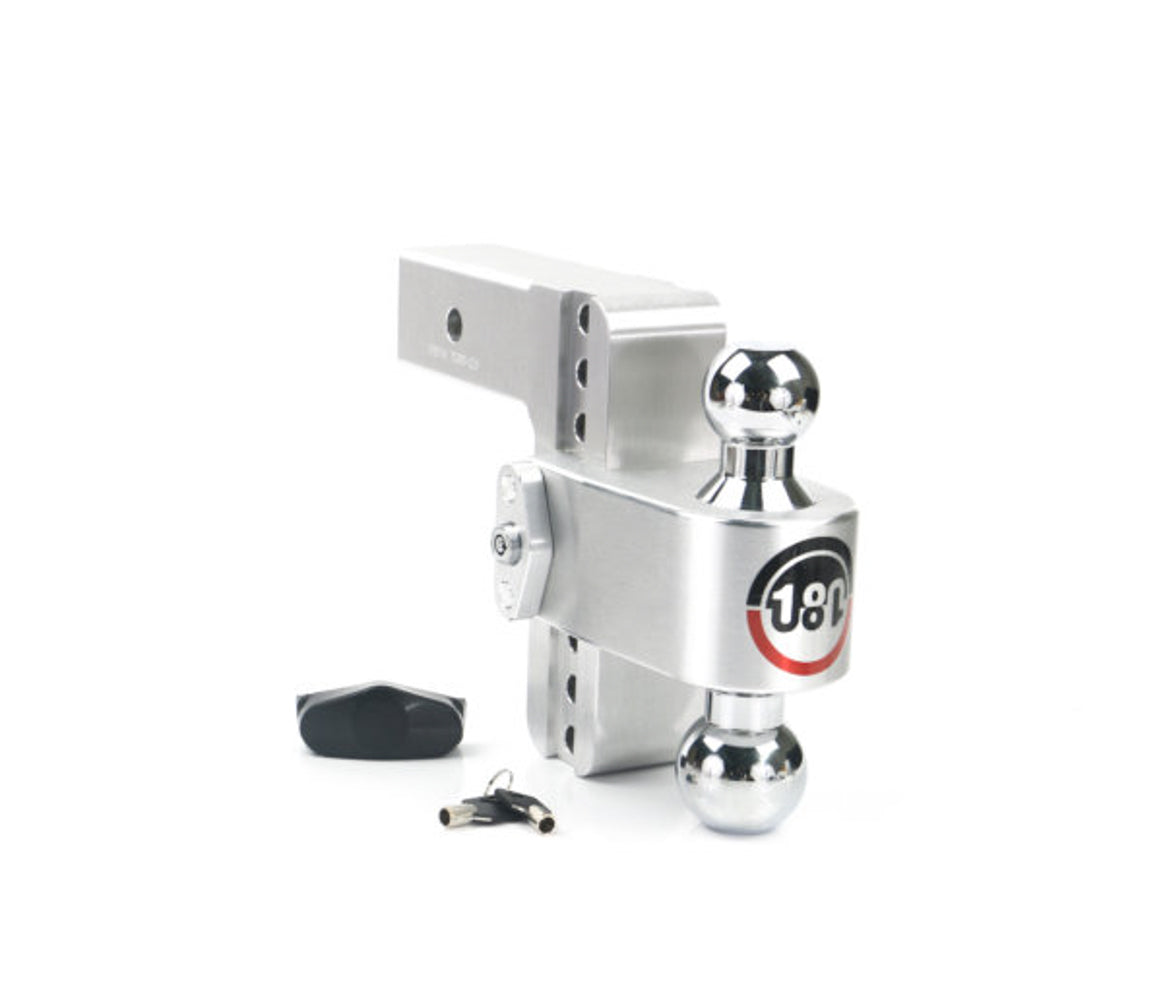 Weigh Safe CTB6-2.5 180 Hitch, Drop Length: 6", Shaft Size: 2.5", Ball Size: 2" x 2-5/16", Ball Type: Chrome-Plated Steel, Keyed Alike Locks: No Additional Locks